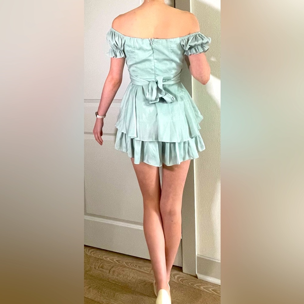 Beach Bunny Light Blue Off-Shoulder Mini Dress - Picture 2 of 7
